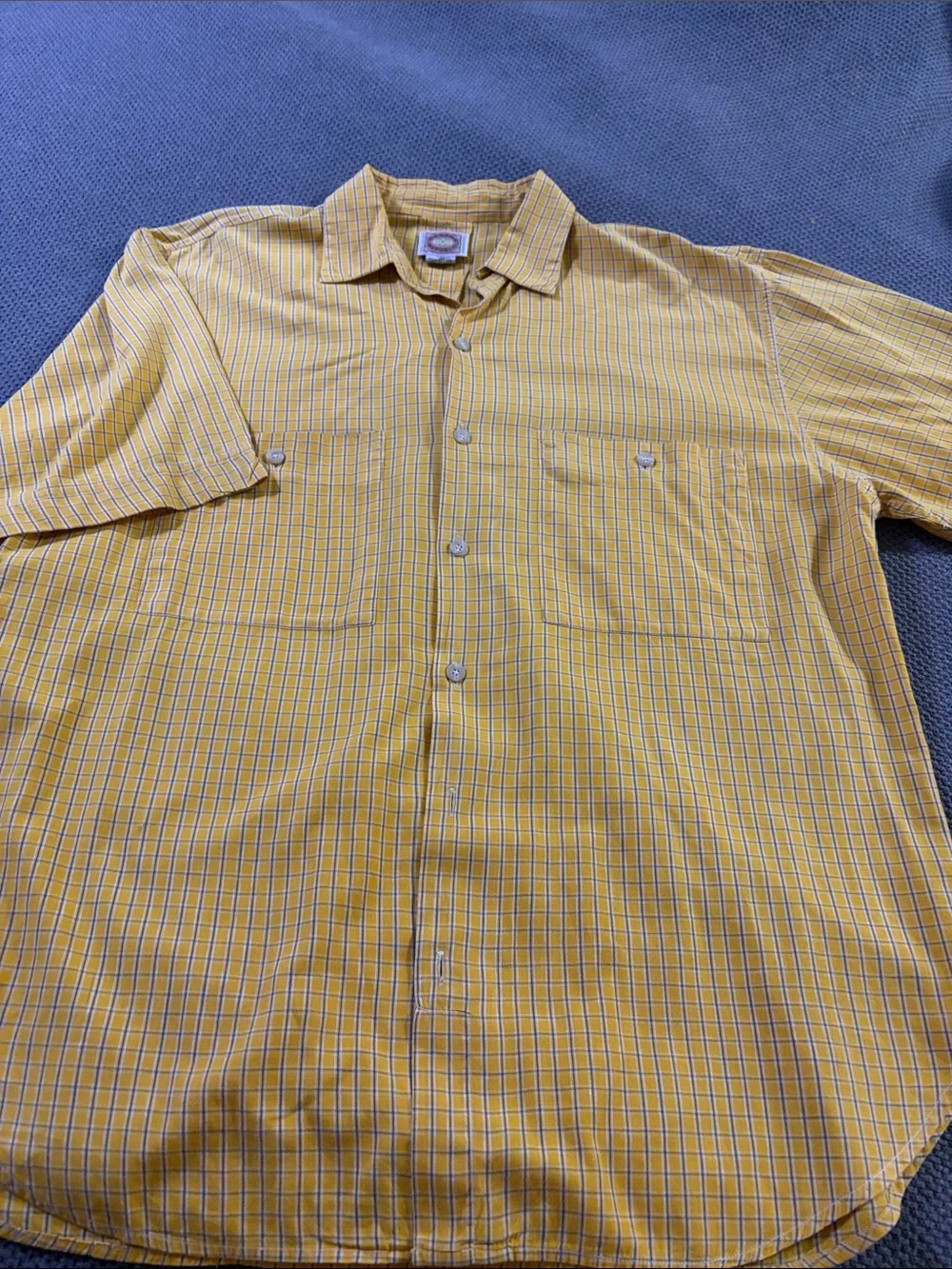 Banana Republic Yellow Plaid Cotton Button-Down Shirt